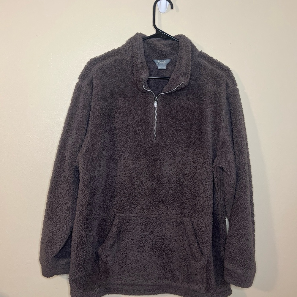Natural Reflections Men's Fleece Zip-Up Sweater - Brown